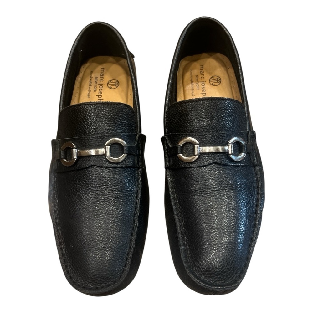 Marc Joseph Black genuine Calf Leather Loafers Made IN Brazil SZ 11.5